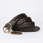Fennel – Braided Leather Belt — Army Green