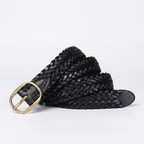 Fennel – Braided Leather Belt — Black