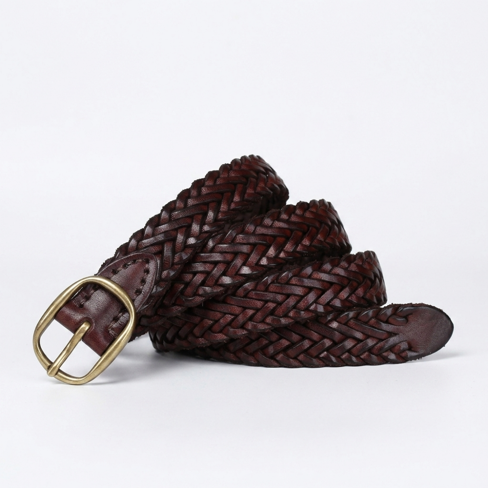 Fennel – Braided Leather Belt — Brown
