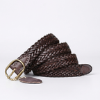 Fennel – Braided Leather Belt — Gray
