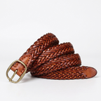 Fennel – Braided Leather Belt — Khaki