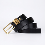 Tallow – Antique Buckle Leather Belt — Balck
