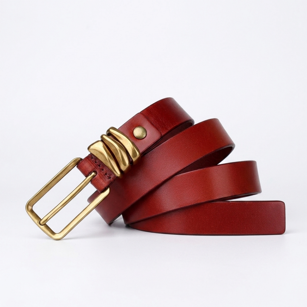 Tallow – Antique Buckle Leather Belt — Brown