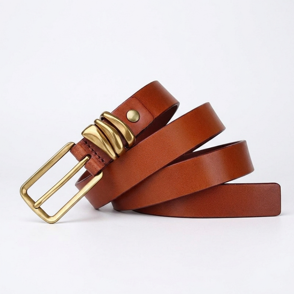 Tallow – Antique Buckle Leather Belt — Saddle Brown