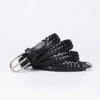 Lark – Braided Leather Belt — Black