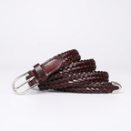 Lark – Braided Leather Belt — Brown