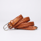 Lark – Braided Leather Belt — Khaki