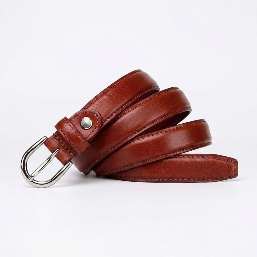 Keldon – Pin Buckle Leather Belt — Brown