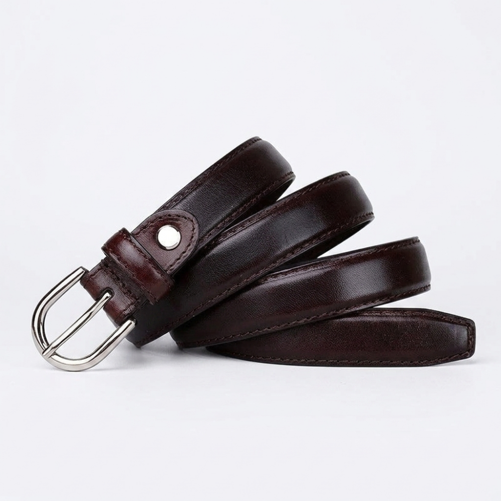Keldon – Pin Buckle Leather Belt — Dark Brown