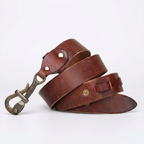Gavel – Antique Lock Buckle Leather Belt — Cognac