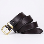 Eldermoss – Stitched Leather Belt — Black