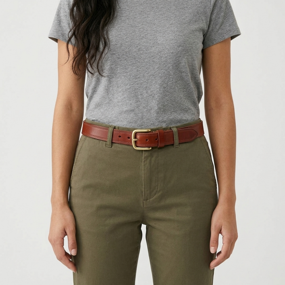 Eldermoss – Stitched Leather Belt