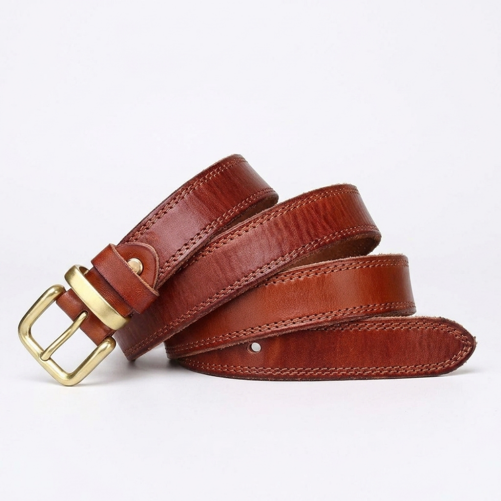Eldermoss – Stitched Leather Belt