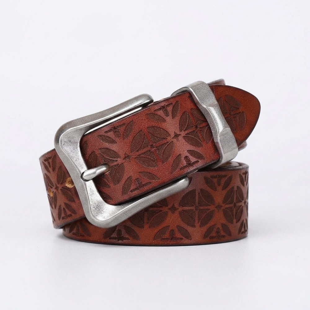 Kestrel – Embossed Pin Buckle Leather Belt