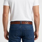 Kestrel – Embossed Pin Buckle Leather Belt