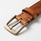 Bancroft – Engraved Copper Leather Belt
