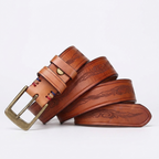 Bancroft – Engraved Copper Leather Belt