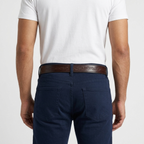 Bancroft – Engraved Copper Leather Belt