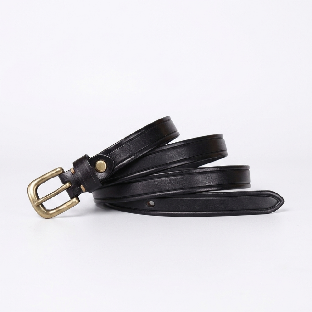 Kelso – Antique Finish Leather Belt — Black