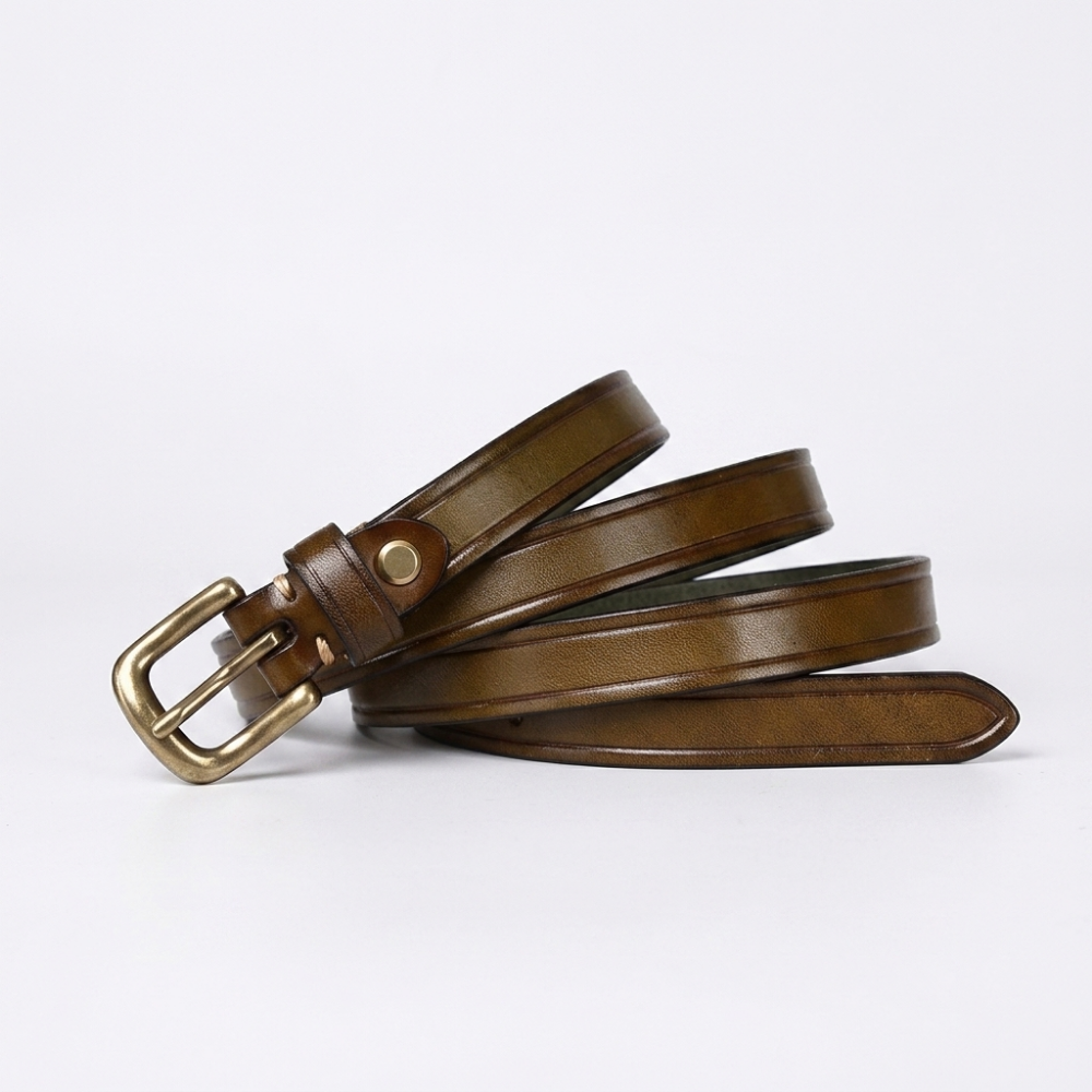 Kelso – Antique Finish Leather Belt — Green