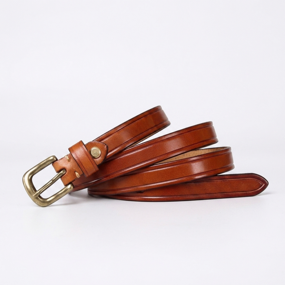 Kelso – Antique Finish Leather Belt — Khaki