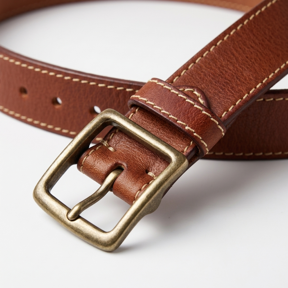 Stonegate – Stitched Pin Buckle Leather Belt