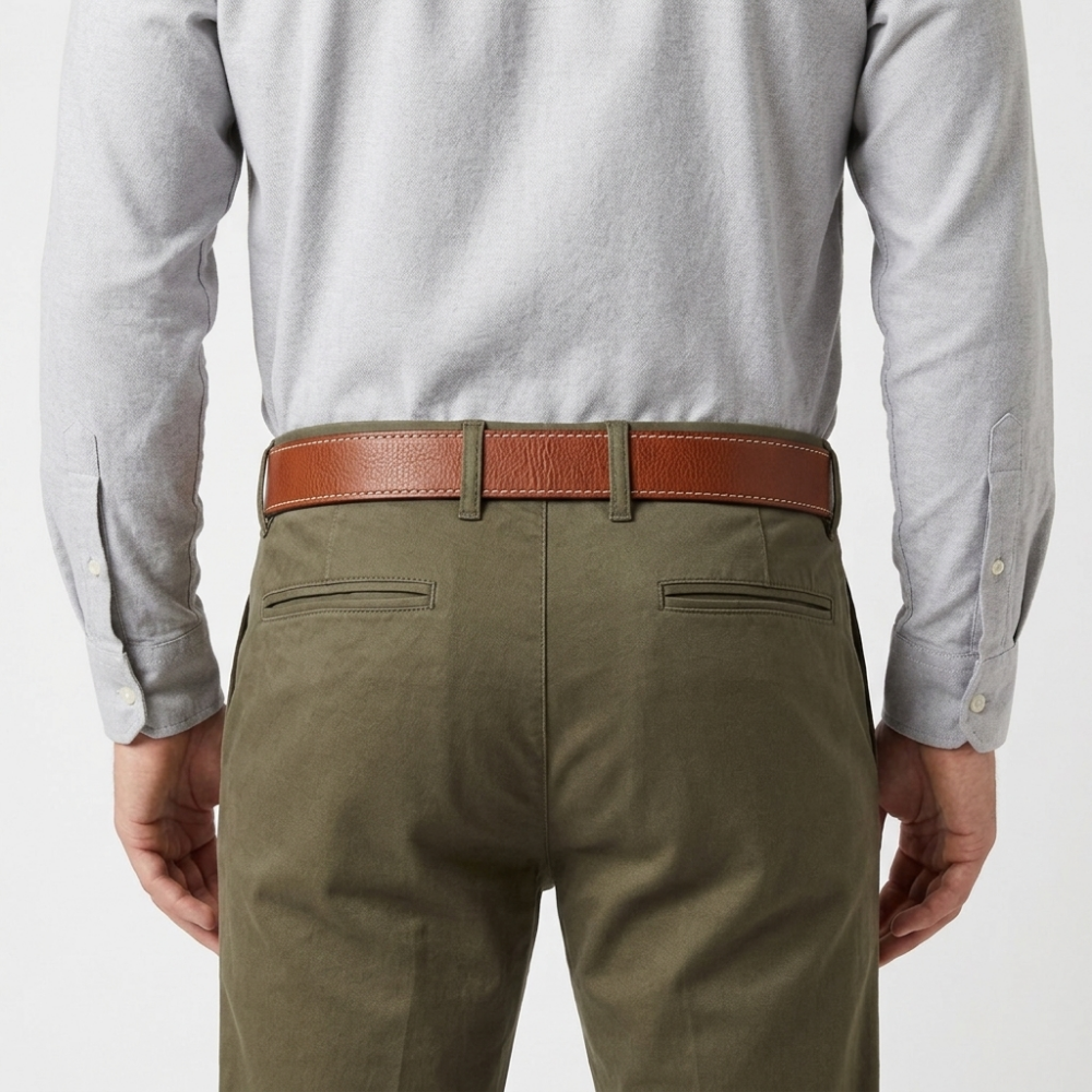 Stonegate – Stitched Pin Buckle Leather Belt