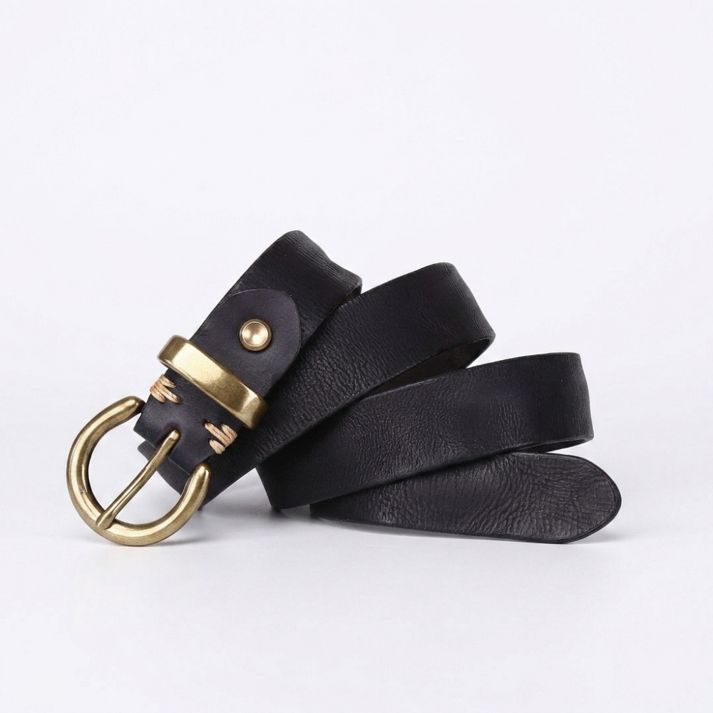 Eldridge – Antique Finish Leather Belt — Black