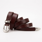 Stonegrain – Antique Tip Leather Belt — Dark Brown