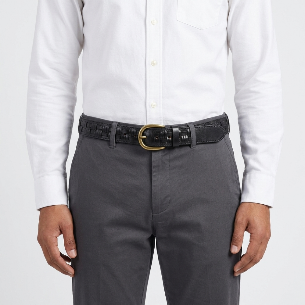Fendall – Woven Pin Buckle Leather Belt
