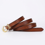 Oatfield – Slim Pin Buckle Leather Belt — Khaki