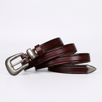 Dovetail – Slim Pin Buckle Leather Belt — Brown