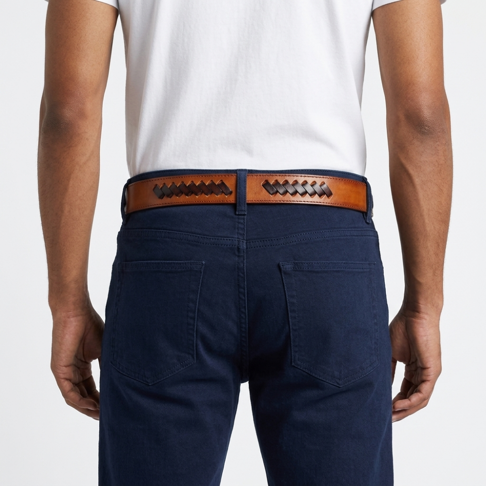 Rook – Woven Inlay Leather Belt
