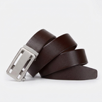 Marston – Auto Buckle Leather Belt — Dark Brown