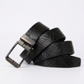 Keld – Embossed Leather Belt — Black