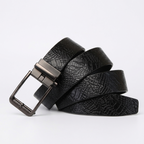 Keld – Embossed Leather Belt — Black