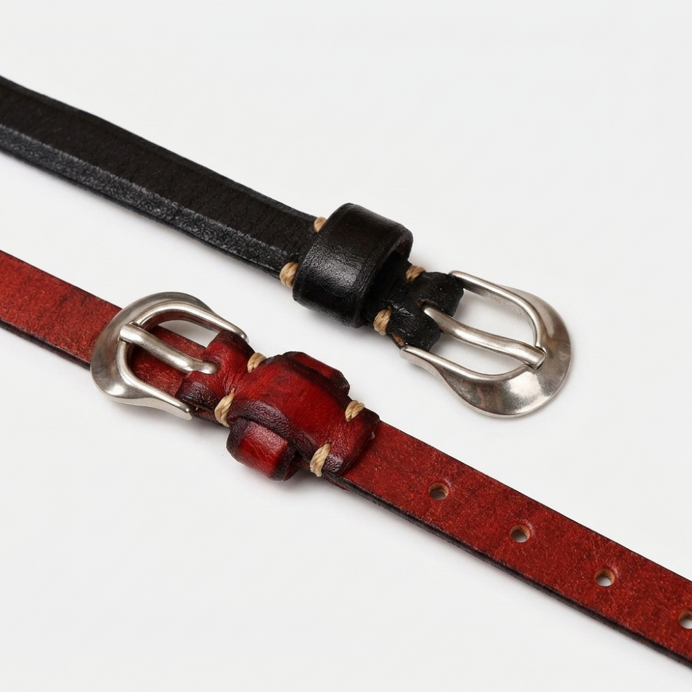 Mossfell – Slim Pin Buckle Leather Belt