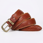 Fellmark – Textured Pin Buckle Leather Belt — Tan