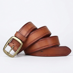 Tarn – Distressed Pin Buckle Leather Belt — Cognac