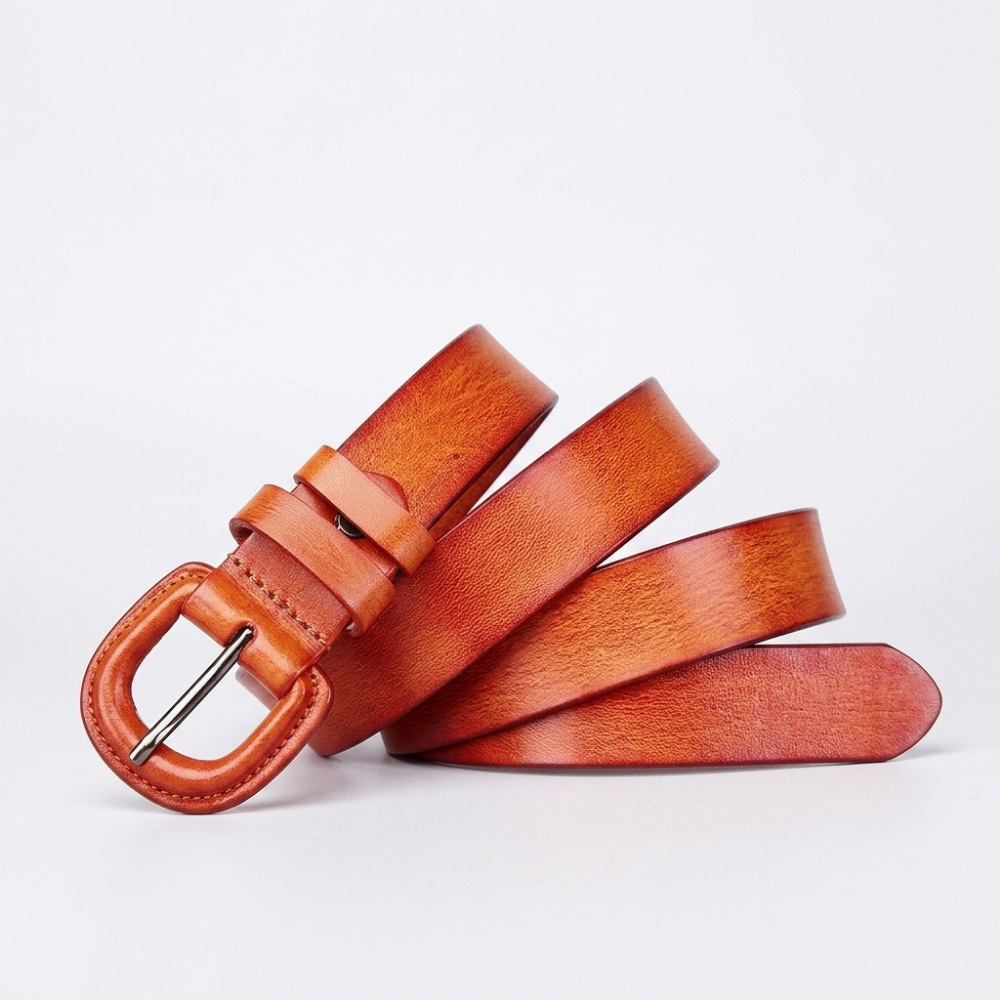 Lochlan – Retro Pin Buckle Leather Belt — Tan
