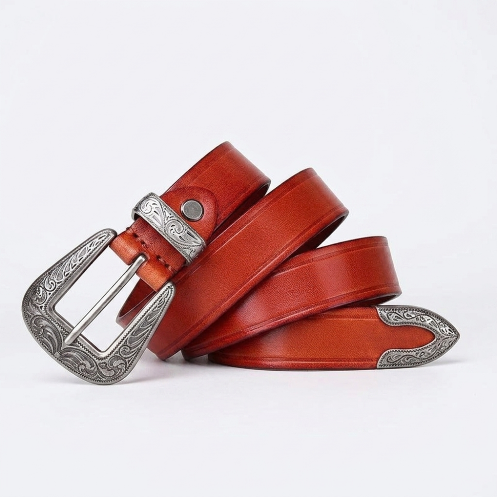 Sunder – Antique Finish Leather Belt — Tan