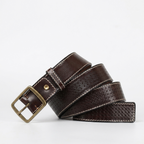 Thatcher – Perforated Leather Belt — Dark Brown