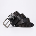 Cragford – Embossed Pin Buckle Leather Belt — Black