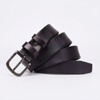 Fendrick – Pin Buckle Leather Belt — Black