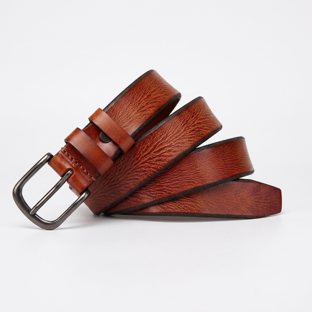 Fendrick – Pin Buckle Leather Belt — Brown