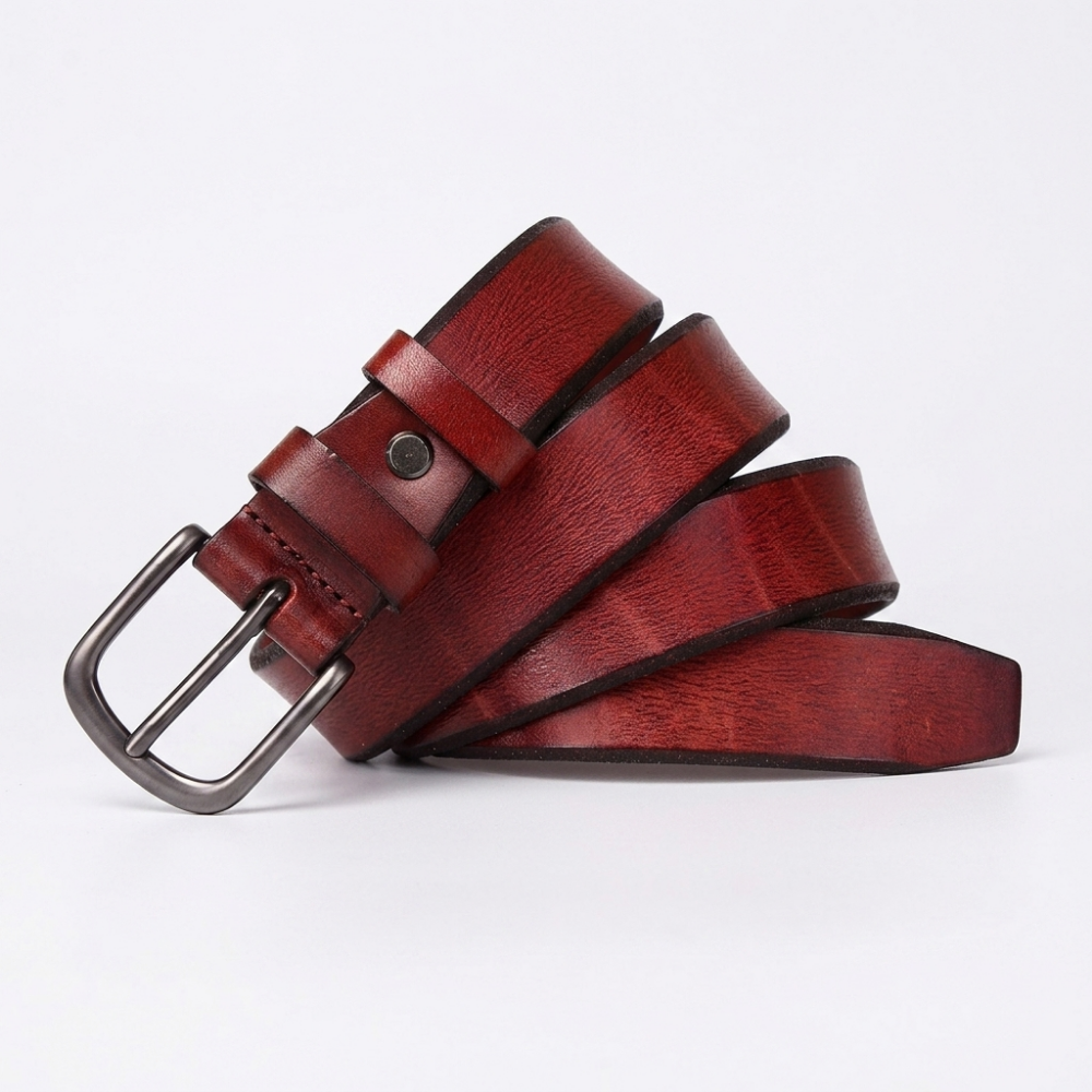 Fendrick – Pin Buckle Leather Belt — Brown