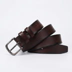 Fendrick – Pin Buckle Leather Belt — Dark Brown