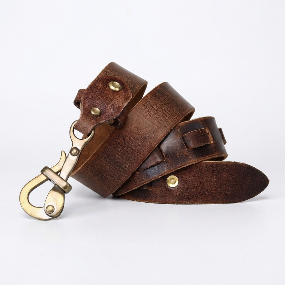 Brasswood – Retro Lock Buckle Leather Belt