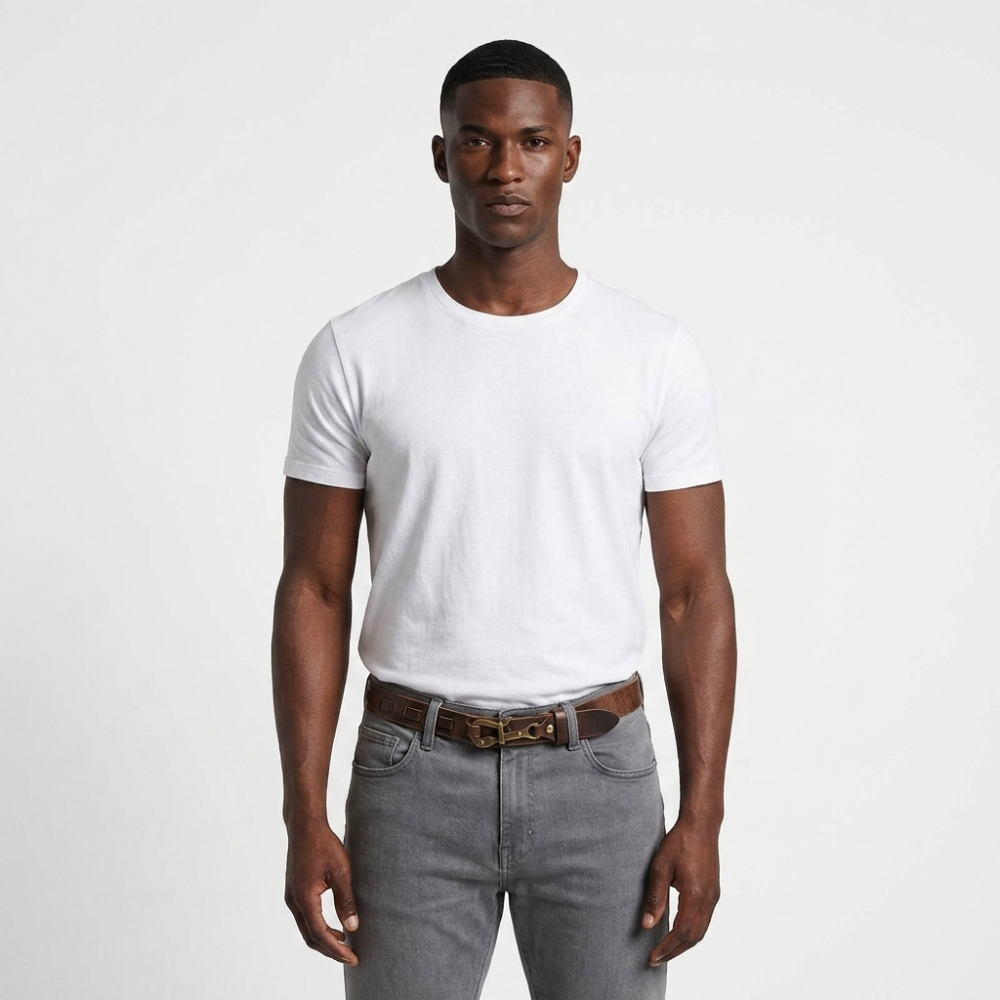 Brasswood – Retro Lock Buckle Leather Belt
