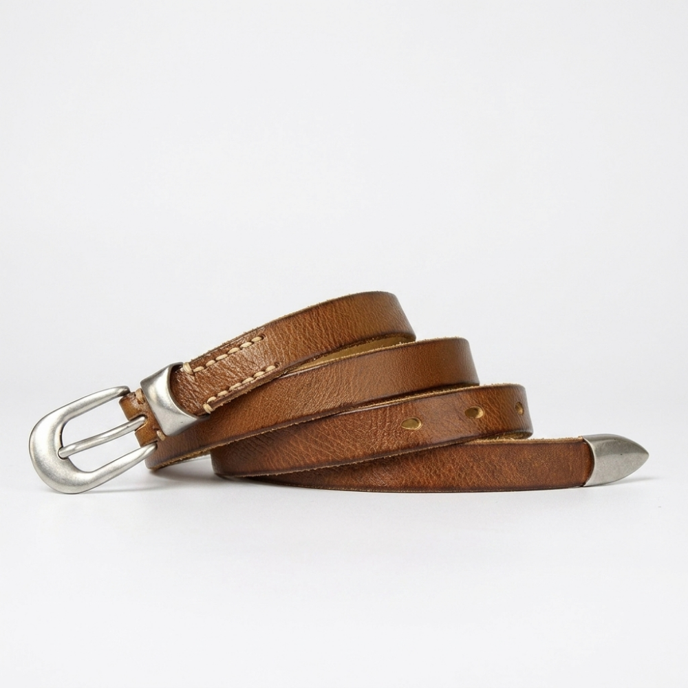 Dagger – Pin Buckle Leather Belt — Cognac